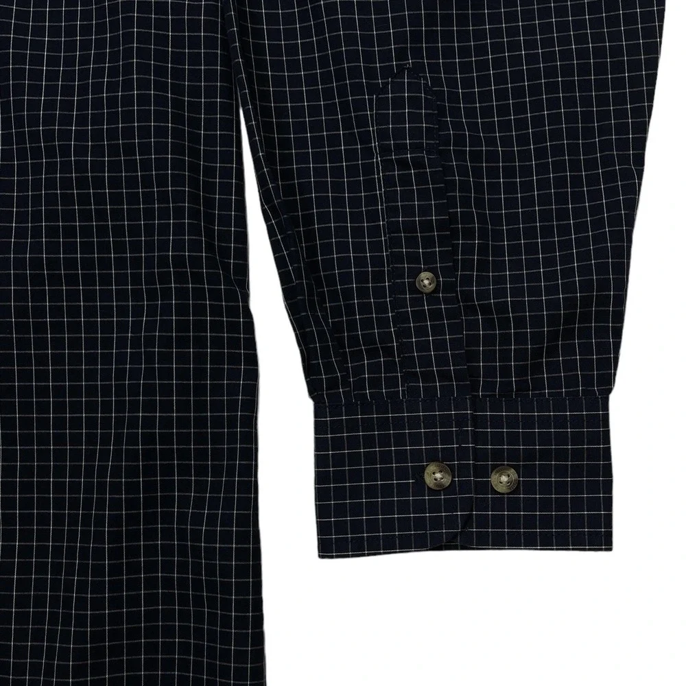 NFL Super Bowl XLVII ANTIGUA Esteem Dress Shirt Men's XL Navy Check Button‎ Down